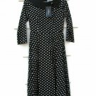 Mixinni Women's Dress Retro Black & White Polka Dot Fit & Flare 3/4" Sleeve Sz M