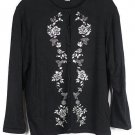 Dressbarn Black Women's Cardigan Sweater Beads Embellished Size 18/20 002