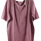 Chico's Women's Pima Striped Red & White Basic Tee Shirt Short Sleeve Size 4 026