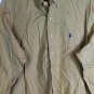 Ralph Lauren Classic Fit Brown Men's Long Sleeve Dress Shirt Button Down L 012