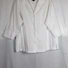 Venezia Jeans White Women's Eyelet Top Blouse 3/4 Sleeve 18/20 045 Venezia Jeans White Women's Eyelet Top Blouse 3/4 Sleeve 18/20 045