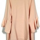 Linea by Louis Dell'Olio Pink Women's Tunic Top Bell Long Sleeves Size 2X 047