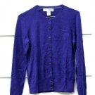 Sag Harbor Purple Women's Cardigan Sweater Front Button Size Small  005