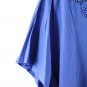 Croft & Barrow Blue Women's Casual Top Blouse Beads Neckline Short Sleeve 2X 040