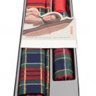 Vintage Traveler Plaid Self Folding Umbrella Silken Polyester Scarf Set
