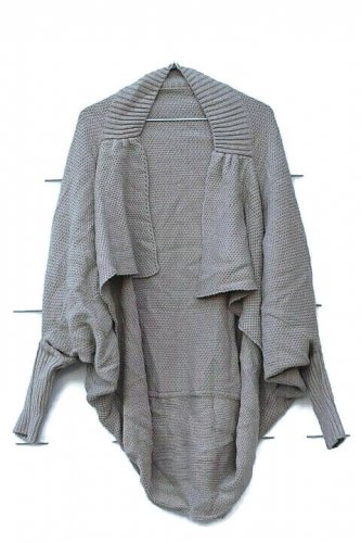 Women's Khaki Brown Knit Cardigan Shawl Sweater Size Medium  022