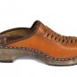 Vintage Aytto Toffel Anatomisk Botten Swedish Wooden Platform Woven Brown 10.5