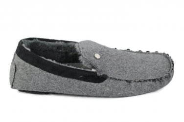 Steve Madden P Fire Gray Men's Upper Textile Faux Fur Slip On House Shoes 13