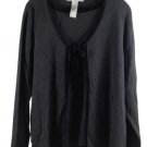 Studio Collection Black Women's Knit Cardigan Style Sweater Tie Neck XL 025