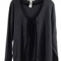 Studio Collection Black Women's Knit Cardigan Style Sweater Tie Neck XL 025