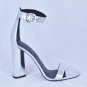 Kendall + Kylie Women's Giselle Ankle Strap Heels Silver Leather Size 10 M