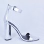 Kendall + Kylie Women's Giselle Ankle Strap Heels Silver Leather Size 10 M