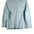 White Stag Snowflakes Santa Bear Blue Women's Long Sleeve Turtleneck Blouse  043