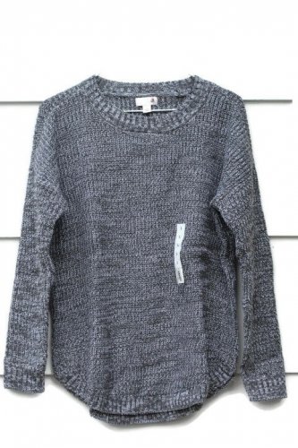 SO Light Heather Gray Chunky Knit Juniors Women's Sweater Size Large   007