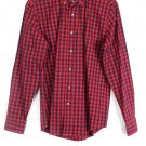 George Red Black Check Men's Long Sleeve Dress Shirt Small 013