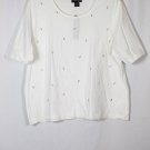 Style & Co White Women's Top Blouse Short Sleeve Size 2X 023