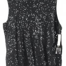 Jones New York Black Women's Sequin Sleeveless Blouse Top Pullover 1X 027