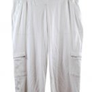 Woman Within White Women's Cropped Sweatpants Pull On Side Pockets 22 056