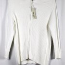 Cherokee White Ribbed Women's Long Sleeved Shirt Size Front Full Zip 1X 033 W Cherokee White Ribbed Women's Long Sleeved Shirt Size Front Full Zip 1X 033 W