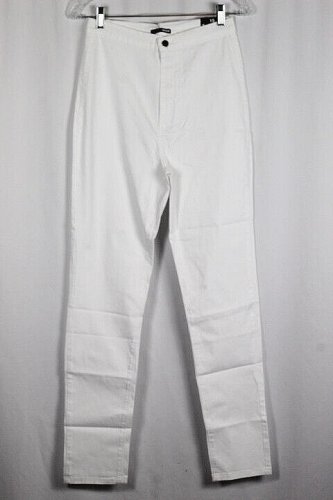 Fashion Nova Lycra White Women's Super High Waist Denim Skinnies Jeans 15 025