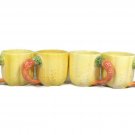 Fitz and Floyd Set of 4 Demitasse Espresso Yellow Squash Cups Carrots Handles