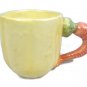 Fitz and Floyd Set of 4 Demitasse Espresso Yellow Squash Cups Carrots Handles