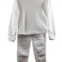 Women's White Two Piece Sweatshirt Hooded & Pants Small 022