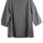 Allison Daley Blue Striped Women's Tunic Top 3/4 Sleeve Button Up Collared 059