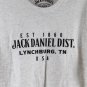 Jack Daniels Men's Gray Short Sleeve T-Shirt White Crewneck Pullover, Medium 014