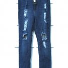 Fashion Nova Blue Women's Denim Say Yes To Distress Jeans Size 15/16  022