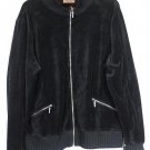 i. e. Relaxed Black Women's Sweater Long Sleeve Front Zip Closure 2X 035W