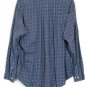 Roundtree & Yorke Blue Check Men's Dress Shirt Long Sleeve Button Down Large 016
