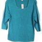 Dressbarn Blue Women's Blazer & Knit Top Shirt 3/4 Sleeve 2Pc Set Outfit 045