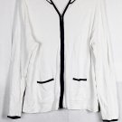 Villager White Women's Cardigan Sweater Front Full Zip Size 3 035W