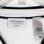 Villager White Women's Cardigan Sweater Front Full Zip Size 3 035W