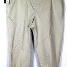 Mossimo Stretch Khaki Women's Cropped Pants Pockets Front Zip Size 22W 015