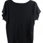 Villager Black Women's Stretch Top Blouse Short Sleeve Pullover 2 043