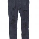 Fashion Nova Black Men's Ripped Distressed Skinny Jeans Ankle Zip Size 36  005