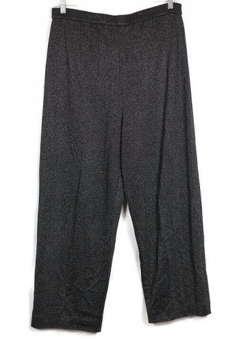Andrea Jovine Black Metallic Women's Knit Pants Elastic Waist Pull Up 1X 024