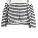 Liz Claiborne White Black Striped Women's 2 Pc Cardigan Tan Set Outfit XL 010
