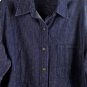 Northwest Blue Women's Denim Top Collared Shirt Long Sleeve Button Up 1X 010