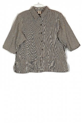 Allison Daley Women's Striped Button Down Closure Collared Blouse Top 20W 036