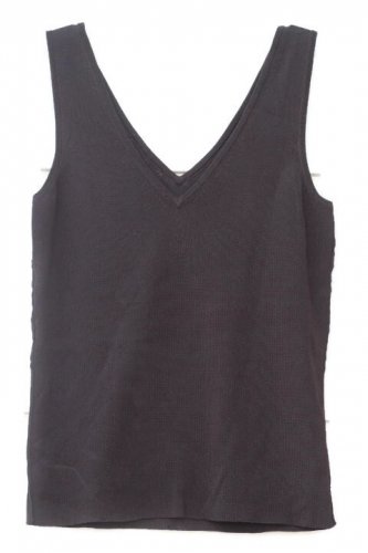 Valerie Stevens Women's Dark Brown V-Neck Tank Top Size Small Casual Office 014