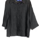 J H Collectibles Black Women's Front Buttons Dress Shirt 3/4 Sleeve Size 2 027