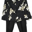 Emma James Liz Claiborne Black Women's 2Pc Pants Long Sleeve Top Blouse  16W 024