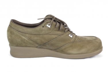 Extradepth by P W Minor Women's Comfort Shoes Khaki Nubuck Leather Lace Up 9C