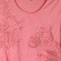 Croft & Barrow Coral Women's Short Sleeve Summer Blouse Top Embroidered 2X 027