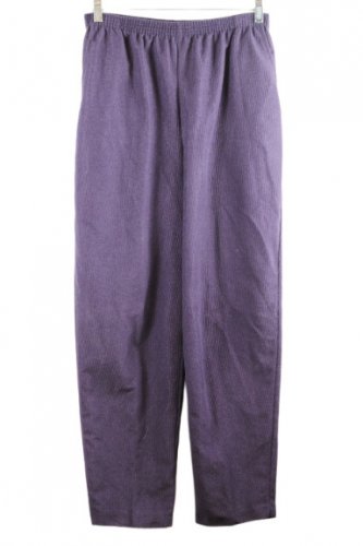 Tag Purple Women's Pull-On Ribbed Pants  Elastic Waist Size 14 054