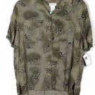 Jones New York Sport Women's Safari Shirt Short Sleeve Front Buttons Size 1X 024