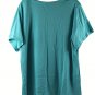 Croft & Barrow Turquoise Women's Henly Top Shirt Short Sleeve Pullover 2X 040